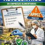 Infografía del Sistema de Autocontrol en empresas alimentarias con documento estructurado en PGH y APPCC, inspección sanitaria y control de alimentos.